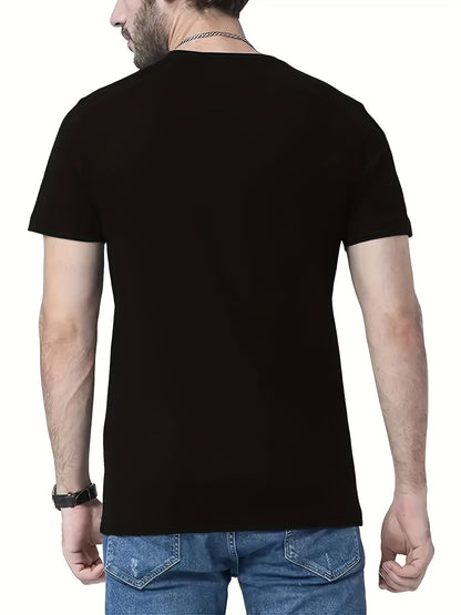 Men's Fashion Summer Best-selling Printed T-shirt, Casual Short Sleeved Round Neck Slim Fit Graphic T-shirt, Home Wear Pajamas Men's Top